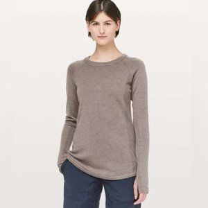 lululemon | Women's Sit In Lotus Merino Wool Sweater Heathered Cool Cocoa Size 8